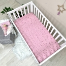 Husa saltea patuț bebe copii din bumbac 120 x 60 cm, Stelute aurii (3)